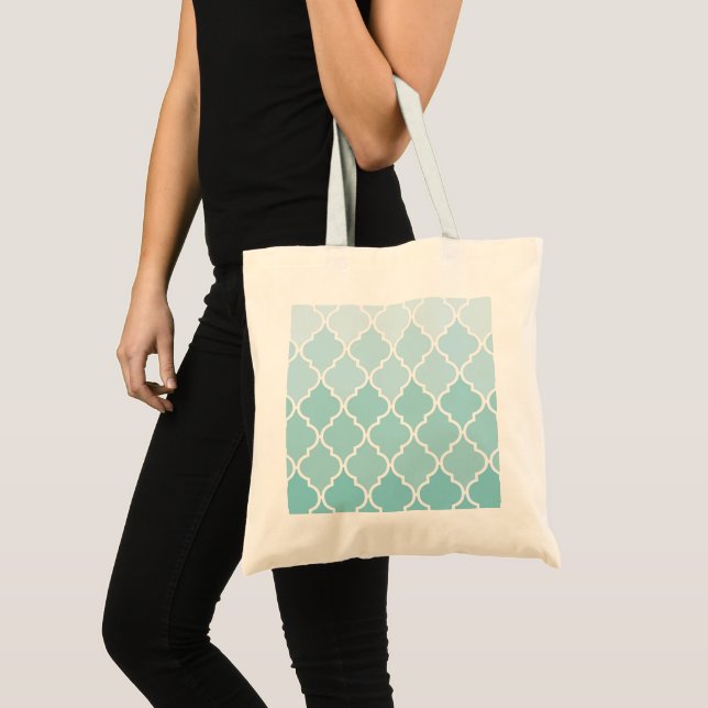 Tote Bag Latticework Bleu, Ombre, Quatrefoil, Trellis (Devant (produit))