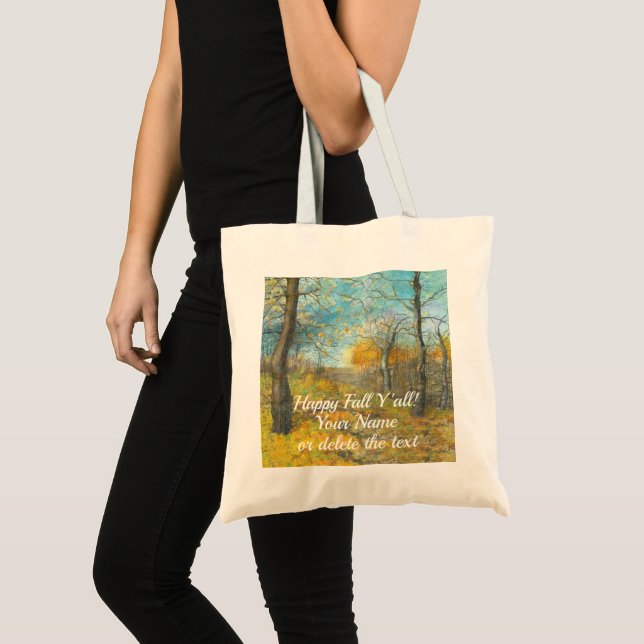 Tote Bag L'automne doré dans une aquarelle en chênaie (Devant (produit))