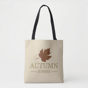 Tote Bag L'automne est ici aquarelle feuille automne octobr