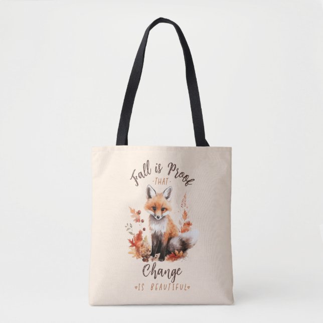 Tote Bag L'Automne Est La Preuve Que Le Changement Est Beau (Devant)