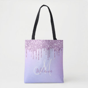 Tote Bag Lavande à goutte violette métallique personnalisée