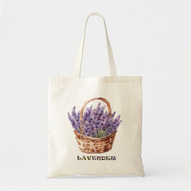 Tote Bag Lavande aquarelle (Devant)