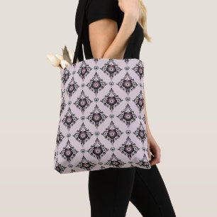 Tote Bag Lavande florale moderne élégant Damask