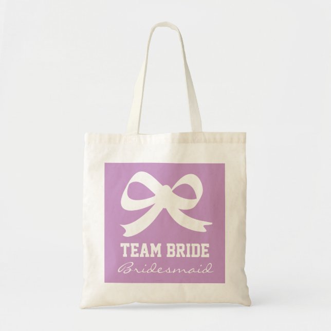 Tote Bag Lavande mauve équipe mariée (Devant)