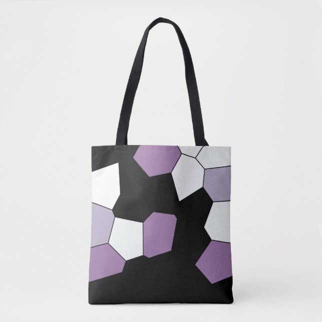 Tote Bag Lavande violet noir noir Motif élégant (Devant)