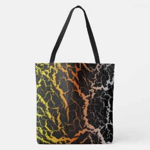 Tote Bag Lave de l'espace fissuré - Jaune/Orange/Blanc