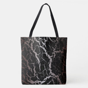 Tote Bag Lave spatiale fissurée - Blanc/Marron