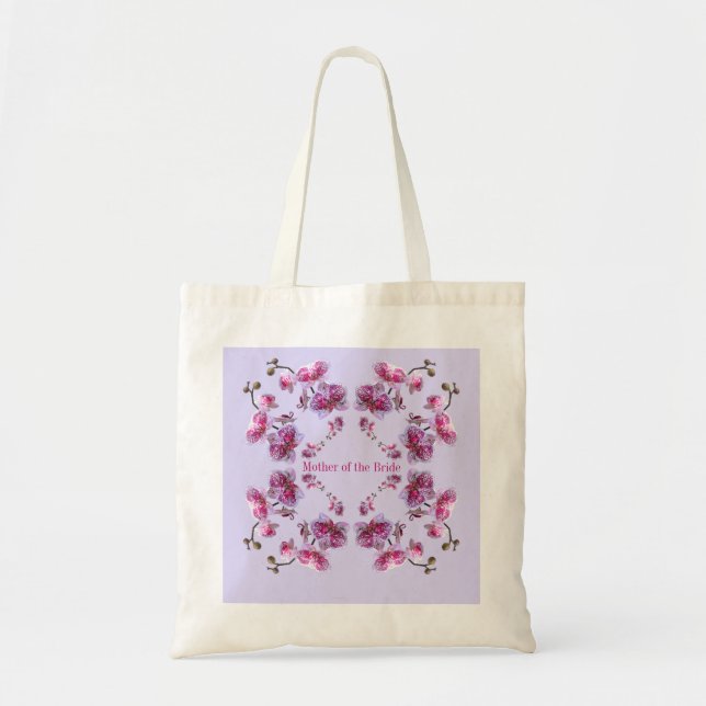 Tote Bag Lavender Orchidées Nom de texte personnalisé Maria (Devant)