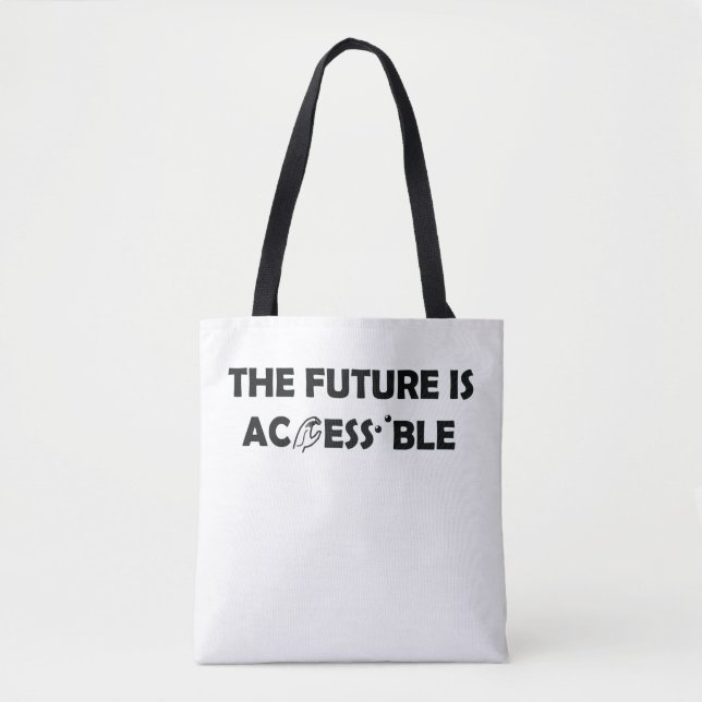 Tote Bag L'avenir est accessible ASL Sign Language Braille (Devant)
