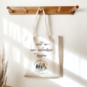 Tote Bag L'aventure commence Rustic Mountain Mariage
