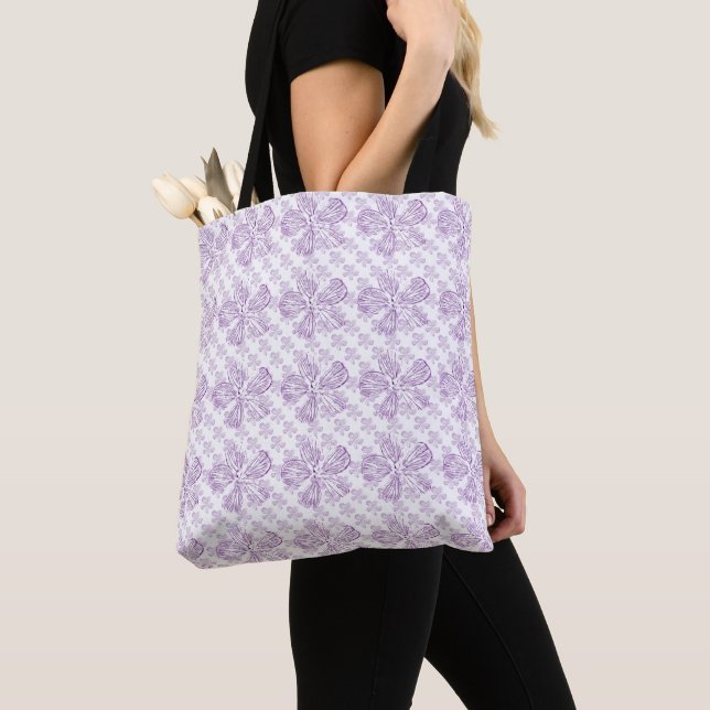 Tote Bag LavishingOn Printemps Floral Purple Pâques/Mariage (De près)