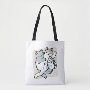 Tote Bag Laze Furr Days - Cute Lazy Cats Design