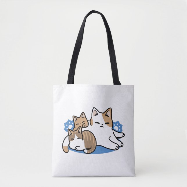 Tote Bag Laze Furr Days - Cute Lazy Cats Design (Devant)
