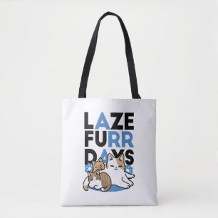 Tote Bag Laze Furr Days - Cute Lazy Cats Design