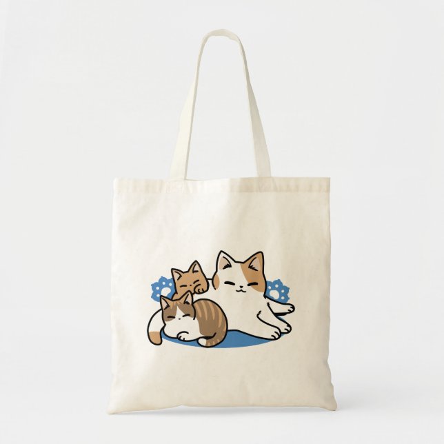 Tote Bag Laze Furr Days - Cute Lazy Cats Design (Devant)