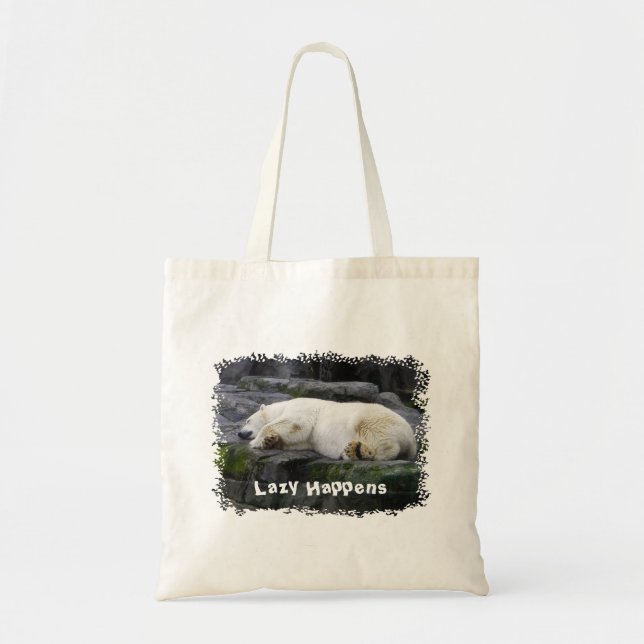 Tote Bag Lazy arrive Ours Polaire (Devant)