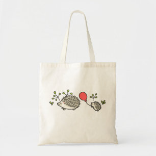 Tote Bag Le ballon rouge du hérisson de bébé