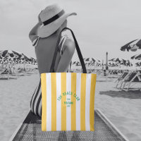 Le Beach Club Crest Yellow Cabana Stripe