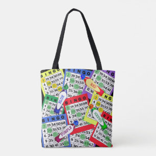Tote Bag Le BINGO-TEST rouge, bleu, vert, pourpre, jaune