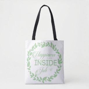 Tote Bag Le Bonheur Est Une Guirlande Verte À L'Intérieur D