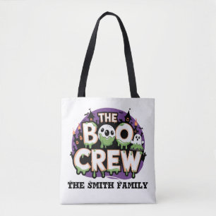 Tote Bag Le Boo Crew Halloween Trick ou Treat Nom de famill