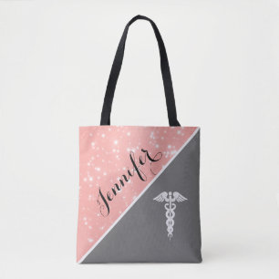 Tote Bag Le caducée Médicale d'infirmière rougissent les