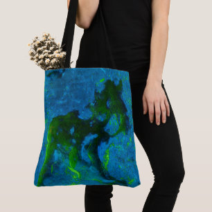 Tote Bag Le calcaire Abstrait dans les verts et les bleus A