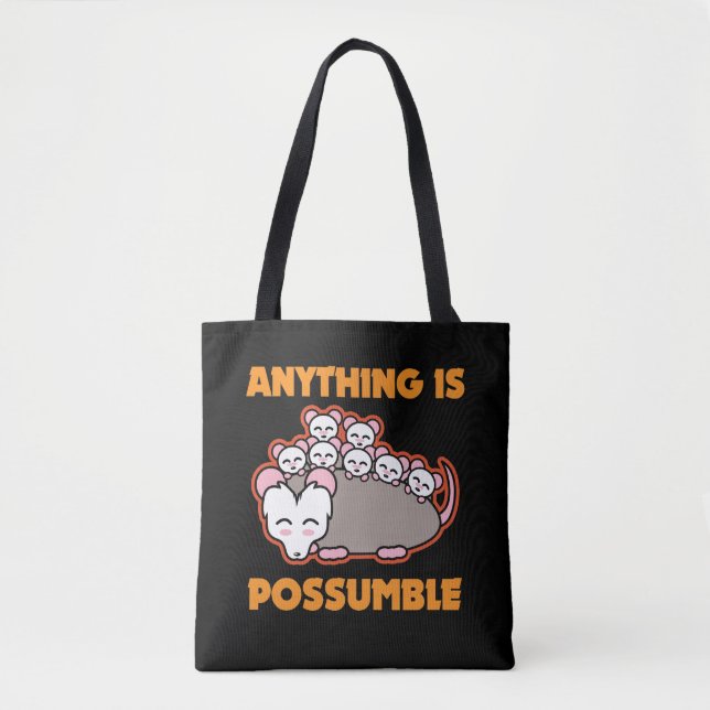 Tote Bag Le calembour drôle quelque chose d'opossum (Devant)