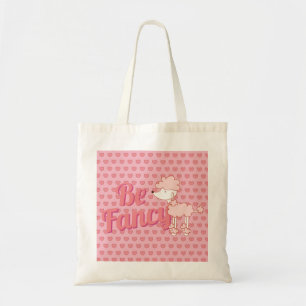 Tote Bag Le caniche et les coeurs roses soient fantaisie