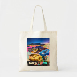 Tote Bag Le Cap Afrique du Sud Collage Safari Montagne Mer