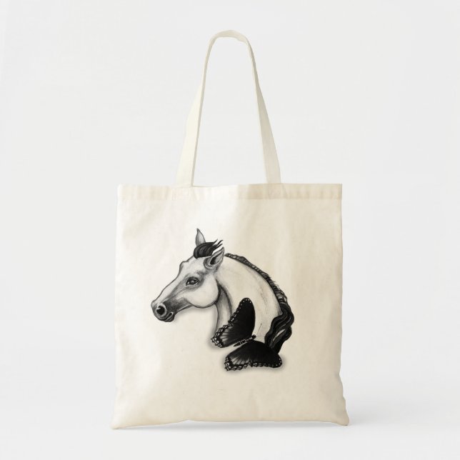 Tote Bag Le Cheval blanc et le papillon (Devant)