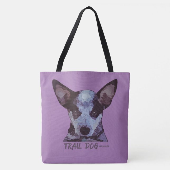 Tote Bag Le chien de traînée plus le vélo égale l'amour (Devant)