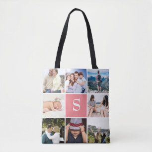 Tote Bag Le collage de photo de la coutume 8 rougissent
