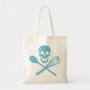 Tote Bag Le crâne et la croix battent le bleu de farine de