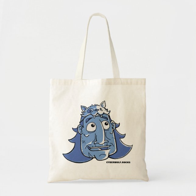 Tote Bag Le DÉFI du CYBERWÜLF "sourit " (Devant)