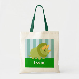 Tote Bag Le dinosaure vert mignon de Triceratops badine le