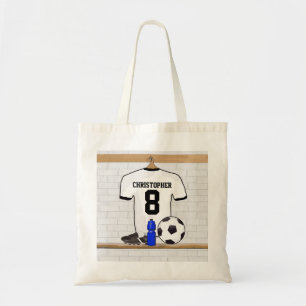 Tote Bag Le football Jersey noir blanc personnalisé du