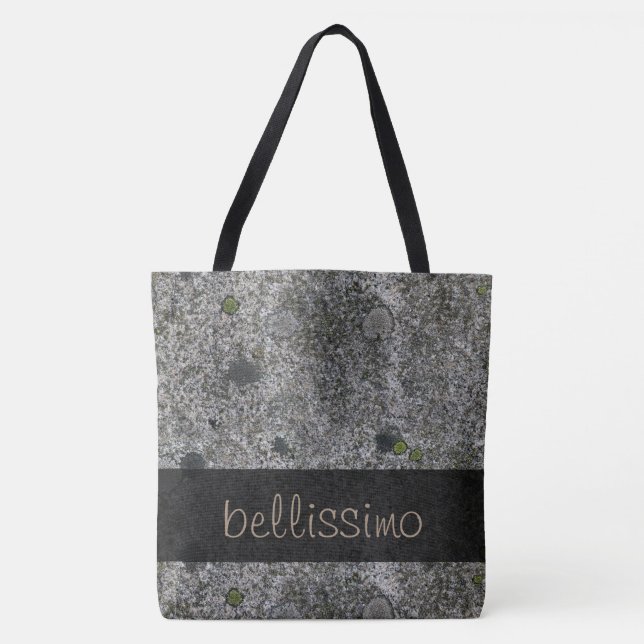 Tote Bag Le gris de granit de géologie avec de la mousse (Devant)