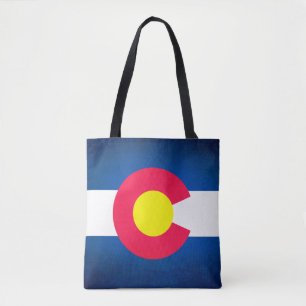 Tote Bag Le grunge du drapeau du Colorado s'estompe partout