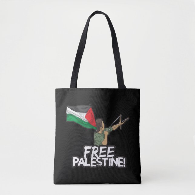 Tote Bag Le jeune Palestinien Resister porte le drapeau de  (Devant)