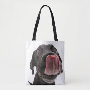 Tote Bag Le Labrador Noir se lâche le nez