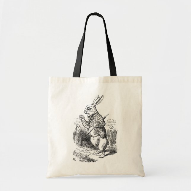 Tote Bag Le lapin blanc avec montre (Devant)