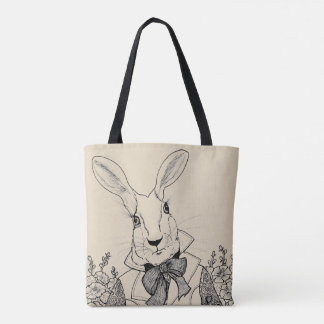 Tote Bag Le Lapin-Le blanc hurrier je vais, le behinder que