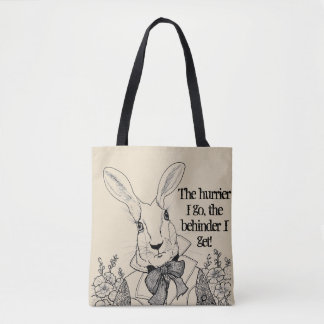 Tote Bag Le Lapin-Le blanc hurrier je vais, le behinder que