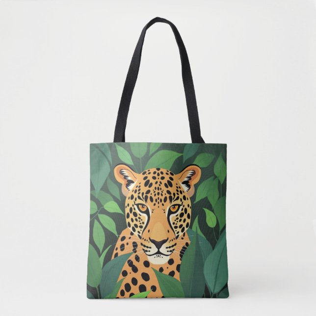 Tote Bag Le léopard dans la jungle (Devant)