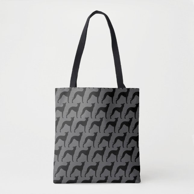 Tote Bag Le lévrier italien silhouette le motif d'Iggies (Devant)