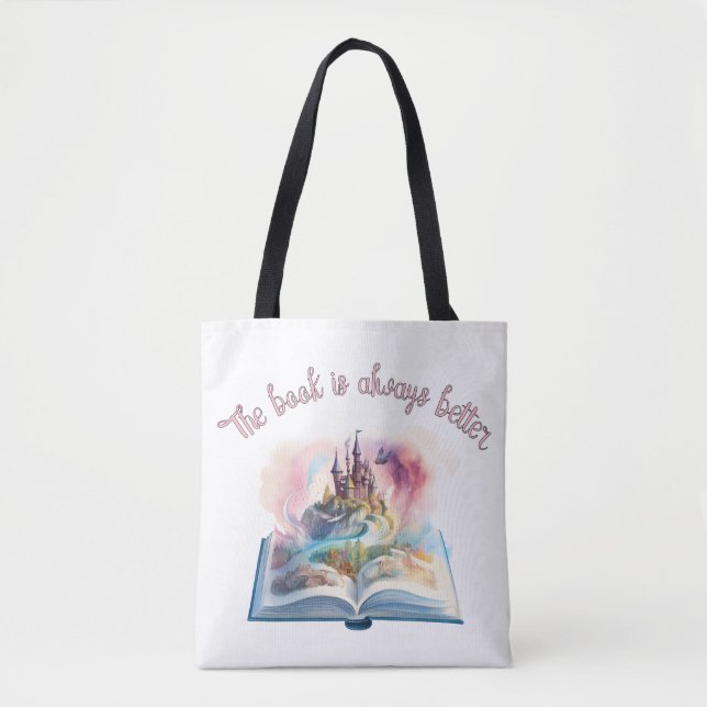 Tote Bag Le livre est toujours meilleur (Devant)