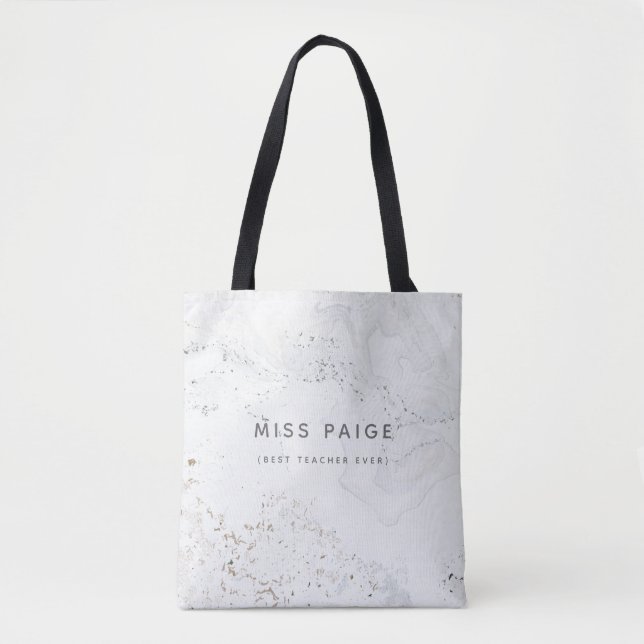 TOTE BAG (LE MEILLEUR PROFESSEUR JAMAIS) MARBRE (Devant)