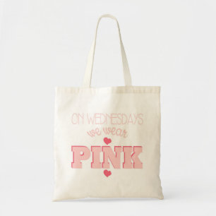 Tote Bag Le mercredi nous portons le coeur rose Fourre-tout