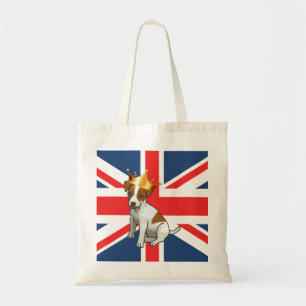 Tote Bag Le mignon Jack Russell portant une couronne et une